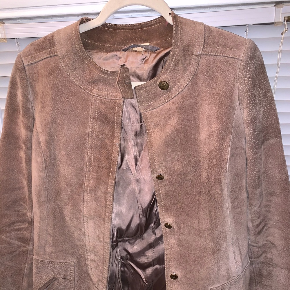 Vintage tan suede leather jacket